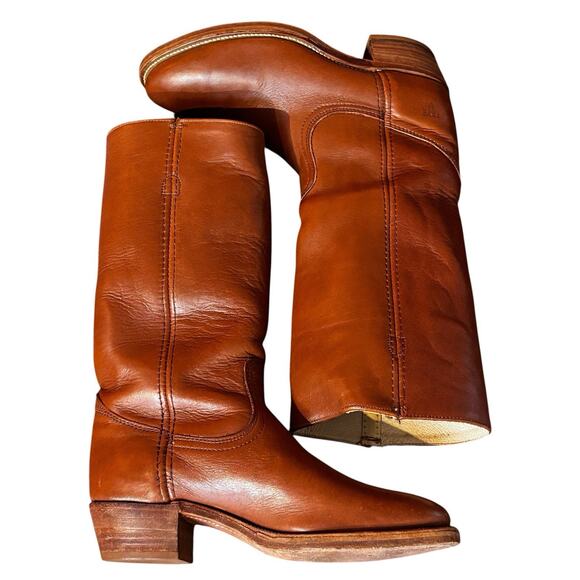 Frye Campus 2595 Men 8.5 EE Wide Dark Camel Brown Leather Boots Made USA Vintage main image 9